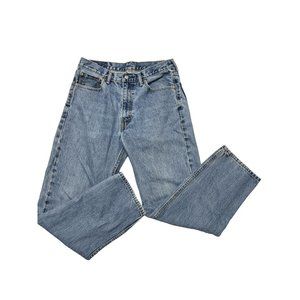 Levi Jeans 550 Mens Straight Fit Blue Jeans in Size 34X32 Measuring 33x31